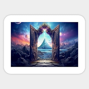 Door Gate Otherworldly Dimension Fantastic Landscape Surrealist Sticker